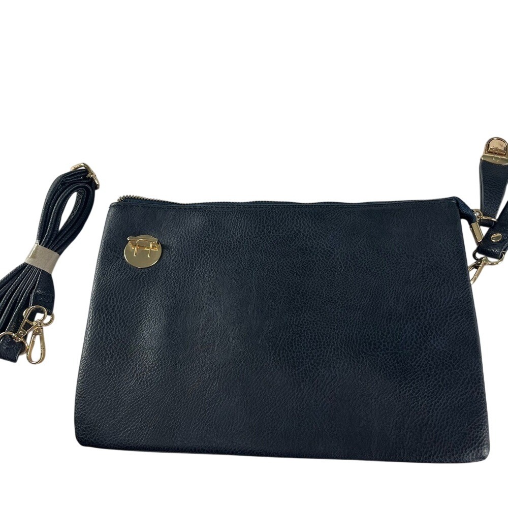 Elegant Navy Faux Leather Women's Bag
